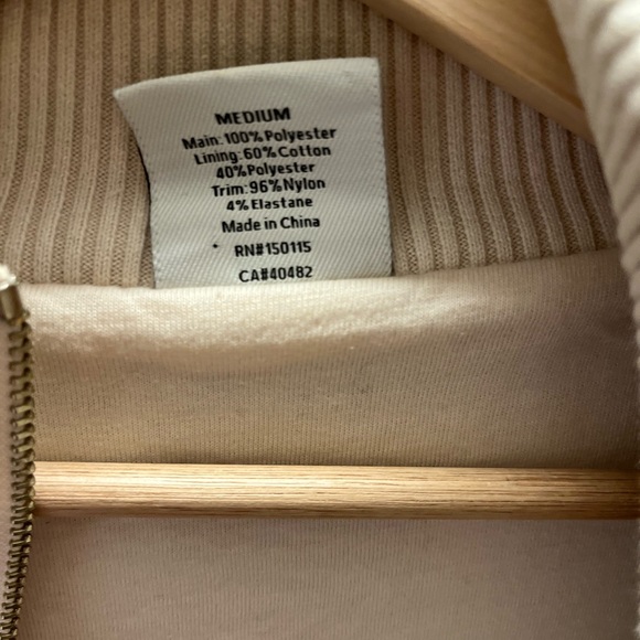 Varley Marney Sherpa Jacket Cream M | Oversized Ribbed Neck Longline Cozy Winter - Picture 12 of 15